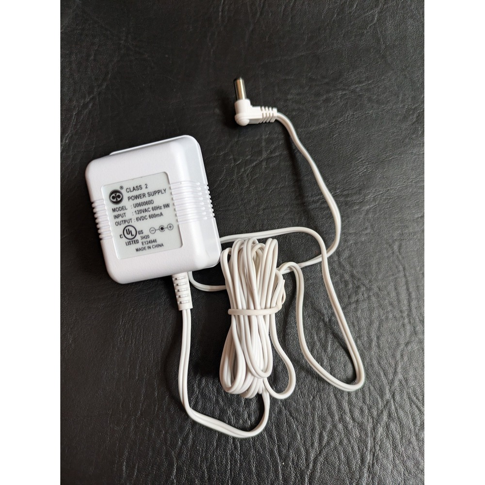 Mr Christmas Rope Rider Replacement Power Cord Adapter U060060D 6VDC 600mA White